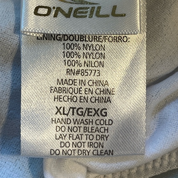 O’Neill One Piece Swim Suit Star Lace Up Back Grey Gold Summer Beach Pool XL - Picture 7 of 8